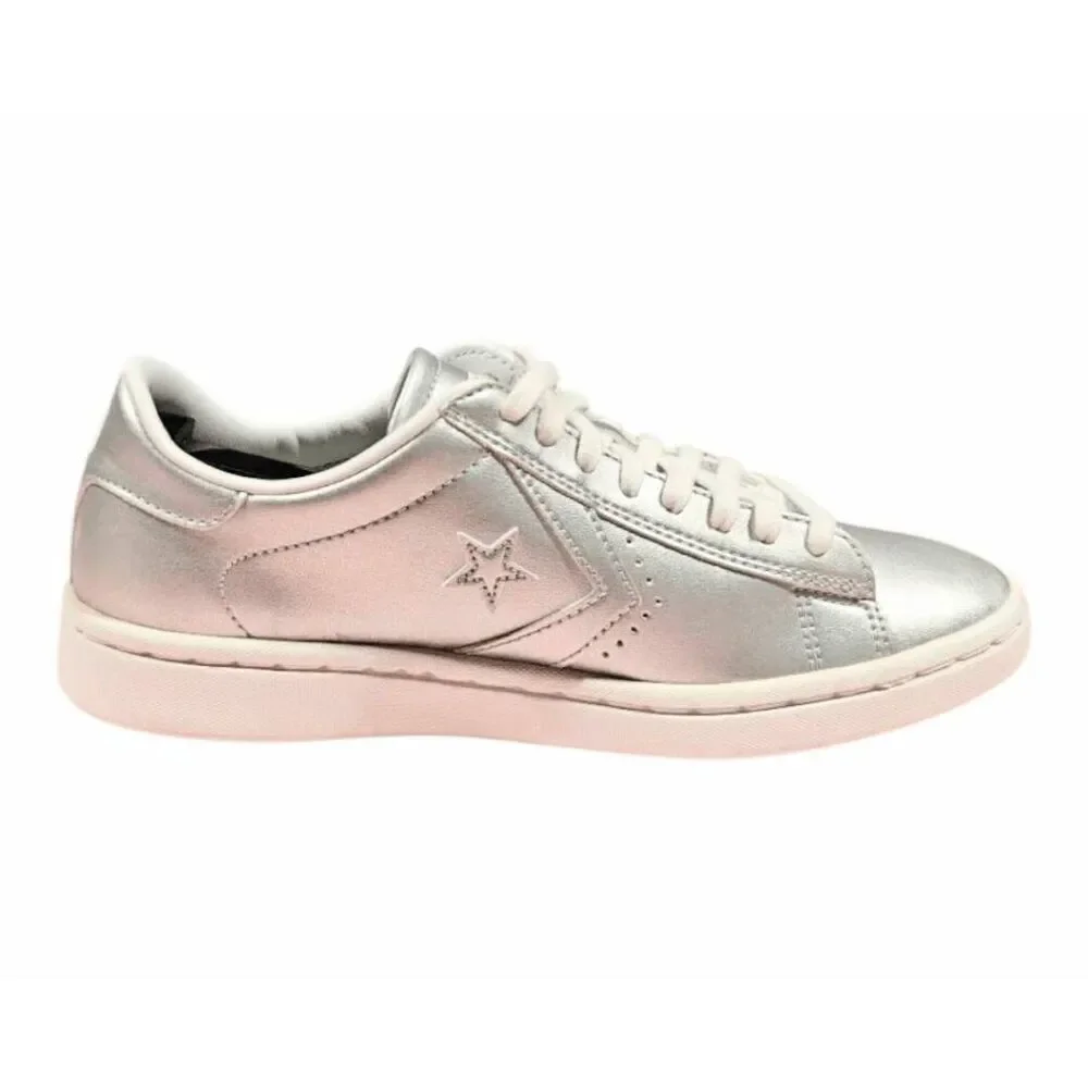 NWOB CONVERSE Pro Leather Low 'Silver' Sneaker Size 6.5